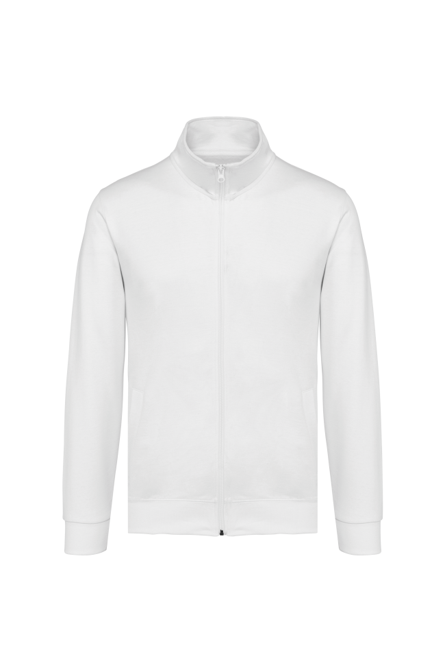 Veste molleton zippée homme personnalisée blanc