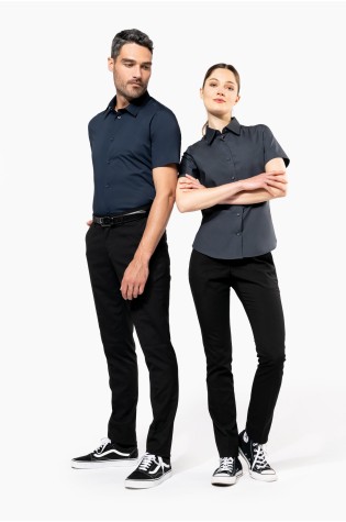 Chemise coton / élasthanne manches courtes