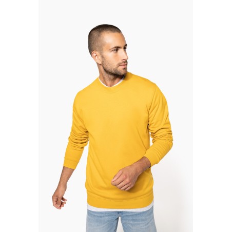 Sweat-shirt col rond unisexe jaune personnalisable
