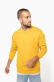Sweat-shirt col rond unisexe jaune personnalisable