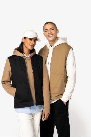 Bodywarmer rembourré sergé personnalisé unisexe