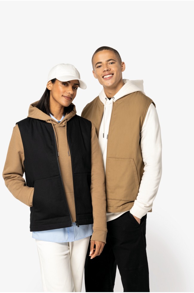 Bodywarmer rembourré sergé personnalisé unisexe