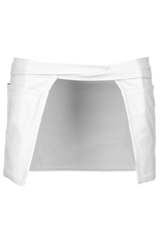 Tablier coton court blanc