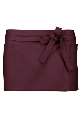 Tablier coton court rouge foncé