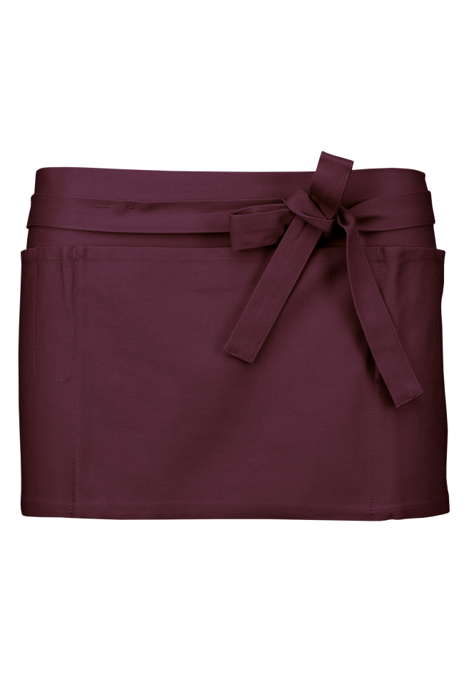 Tablier coton court rouge foncé
