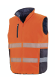 Doudoune sans manche de sécurité orange fluo