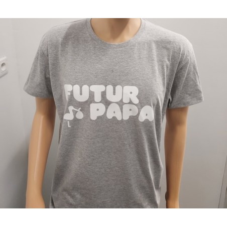 Tee-shirt futur papa gris