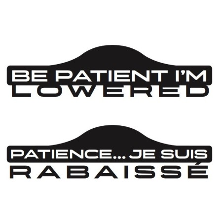 3 stickers Be Patient I'm Lowered