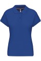 Polo bleu manches courtes pour Femme coupe cintrée