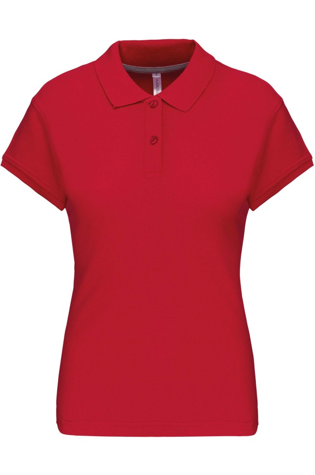 Polo rouge manches courtes pour Femme coupe cintrée