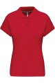 Polo rouge manches courtes pour Femme coupe cintrée