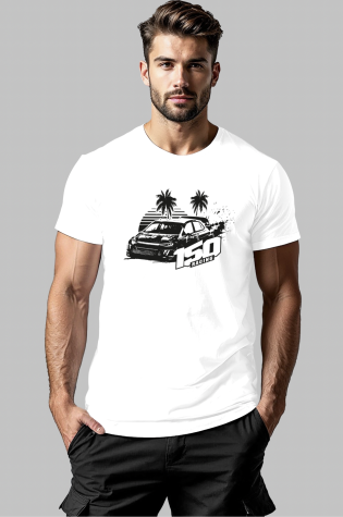 TEE-SHIRT RALLYE 150 RACING WHITE & BLACK | 150 Cover