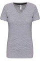 Tee-Shirt Col V Femme gris