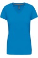 Tee-Shirt Col V Femme bleu