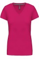 Tee-Shirt Col V Femme rose