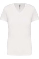 Tee-Shirt Col V Femme blanc