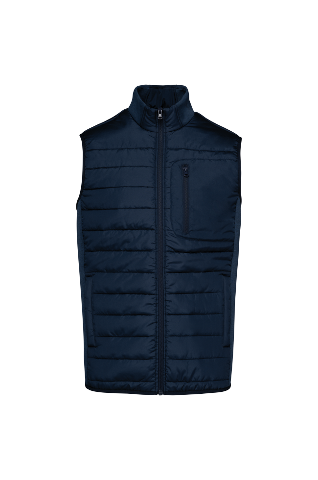 Bodywarmer bi-matière bleu homme Personnalisé