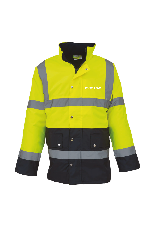 manteau de sécurité jaune fluo
