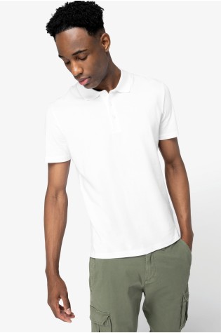 Polo écoresponsable homme blanc